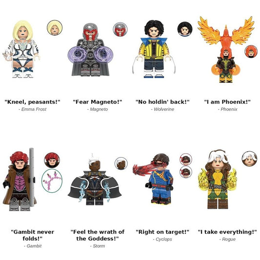 Phoenix Force 8 Minifigure Set / X-Men / Marvel / LEGO Compatible