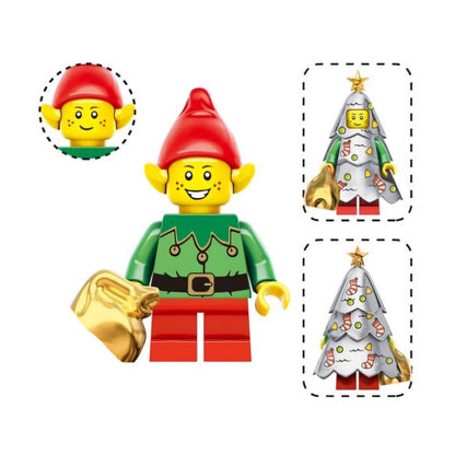 Christmas Elf / Santa's Helper / Red Hat / Minifigure / LEGO Compatible