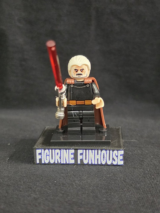 Count Dooku / Red Saber / Cape / Star Wars / Minifigure / LEGO Compatible