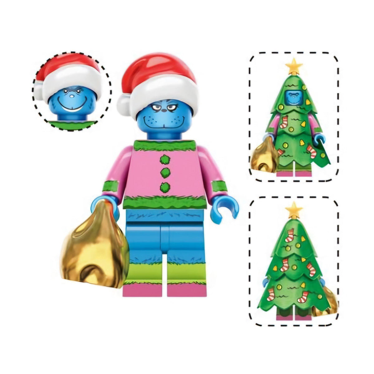 Blue Grinch / Christmas / Holiday LEGO compatible minifigure