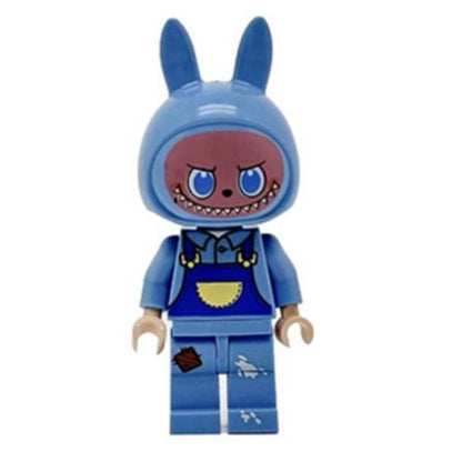 Labubu Blue Sitting Monster Minifigure / Custom LEGO-Compatible Figure