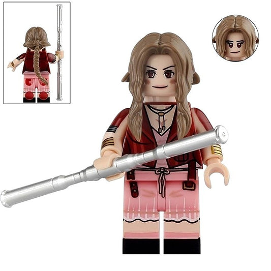 Aerith / Pink Dress / Staff / Final Fantasy / Minifigure / LEGO Compatible