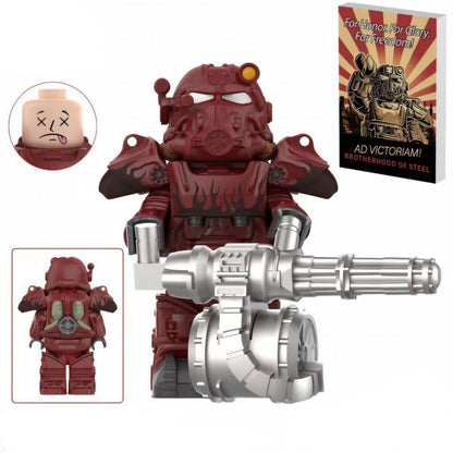 T-80 Power Armor Maroon / Fallout Minifigure / LEGO-Compatible Figure