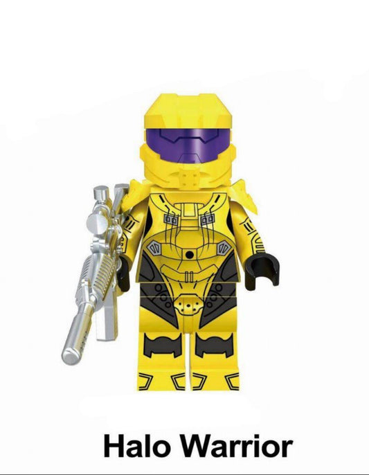Yellow Halo Spartan & Gun / HALO LEGO compatible minifigure